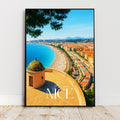 Affiche voyage - Nice, Côte d’Azur, France, Promenade des Anglais - art moderne, impression, poster