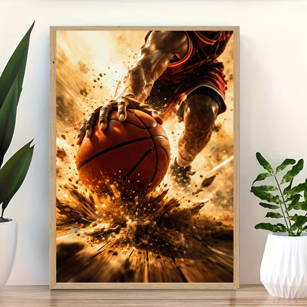Affiche sport - Basketball, Basket, Ballon, Match - art moderne, impression, poster