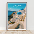 Affiche voyage - Santorin, Cyclades, Grèce, Méditerranée - art moderne, impression, poster