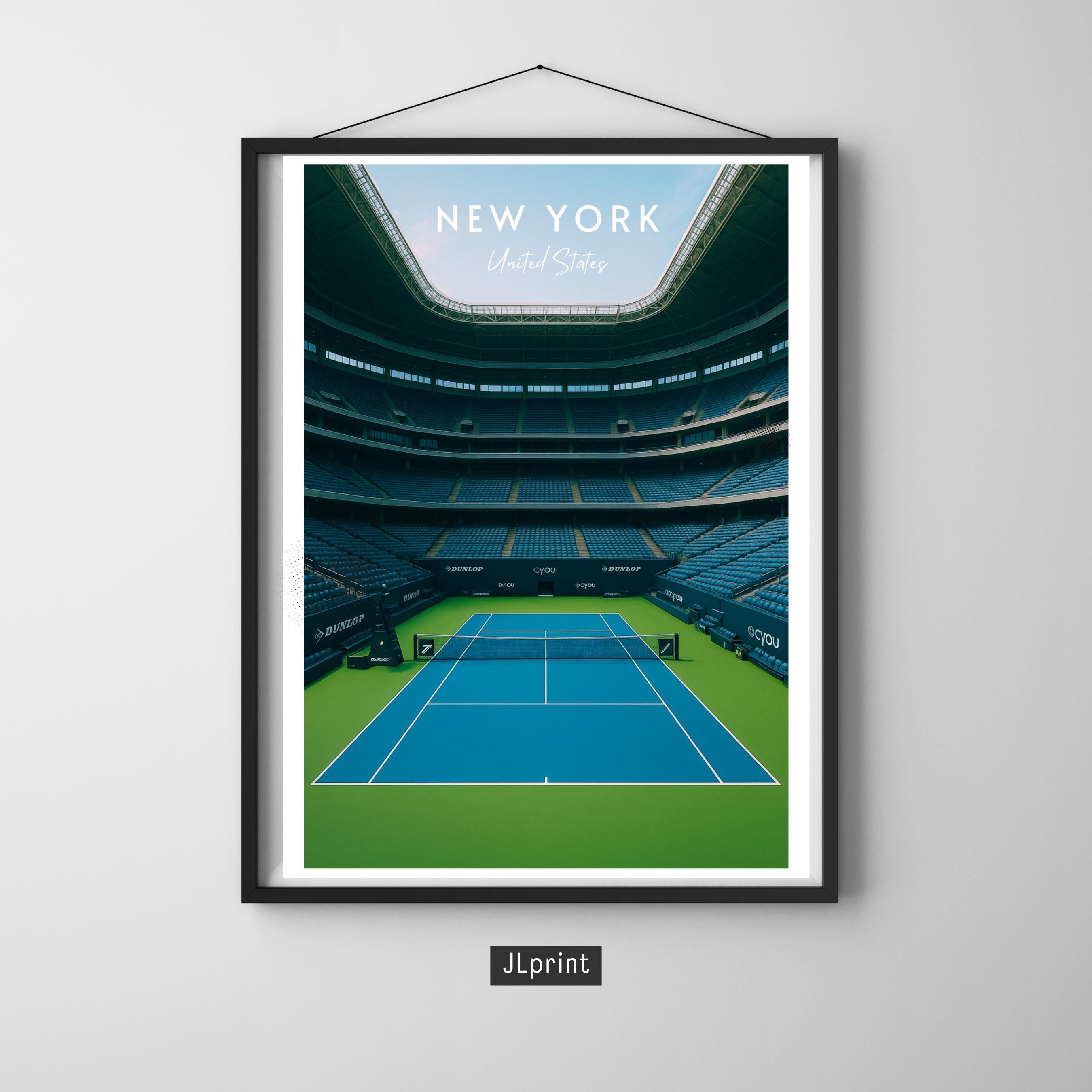 Affiche sport - Tennis, New York, USA, Grand Chelem - art moderne, impression, poster