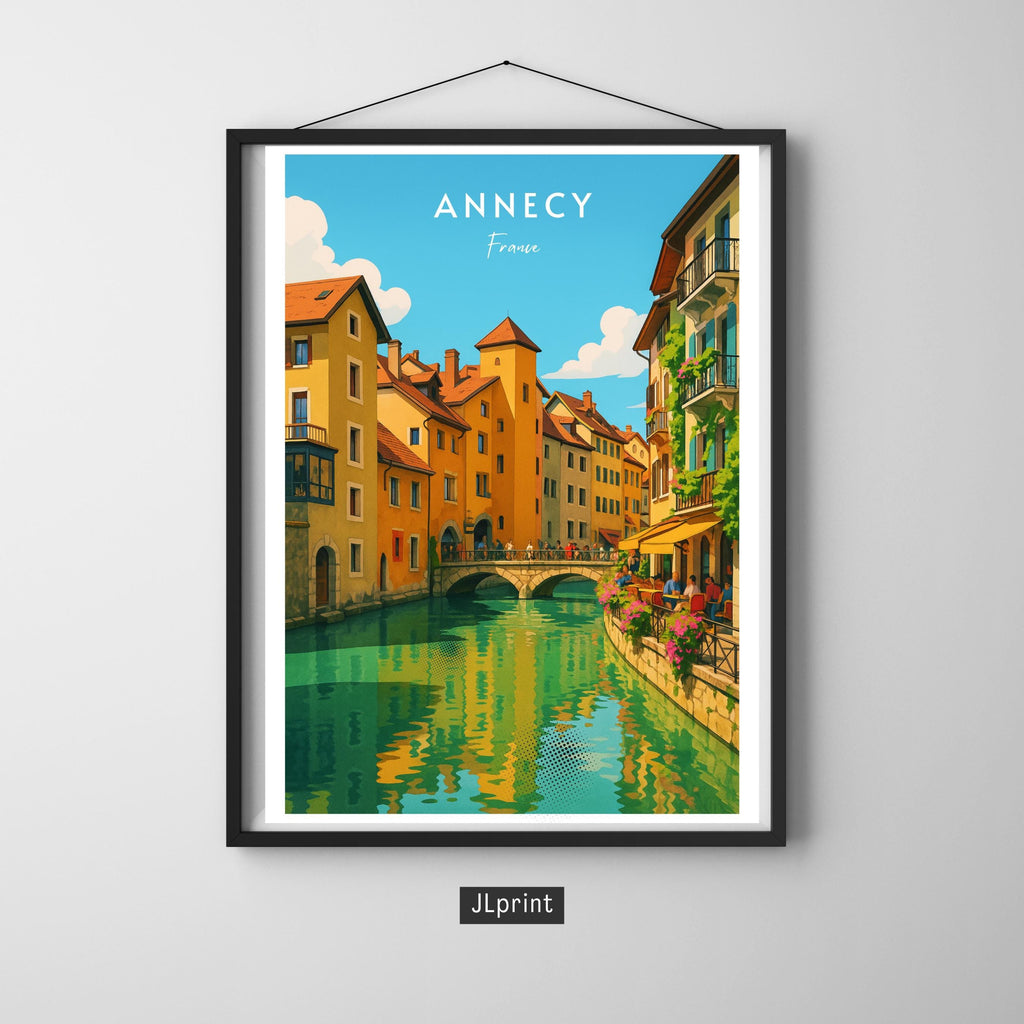 Affiche voyage - Annecy, Alpes, France, Lac - art moderne, impression, poster