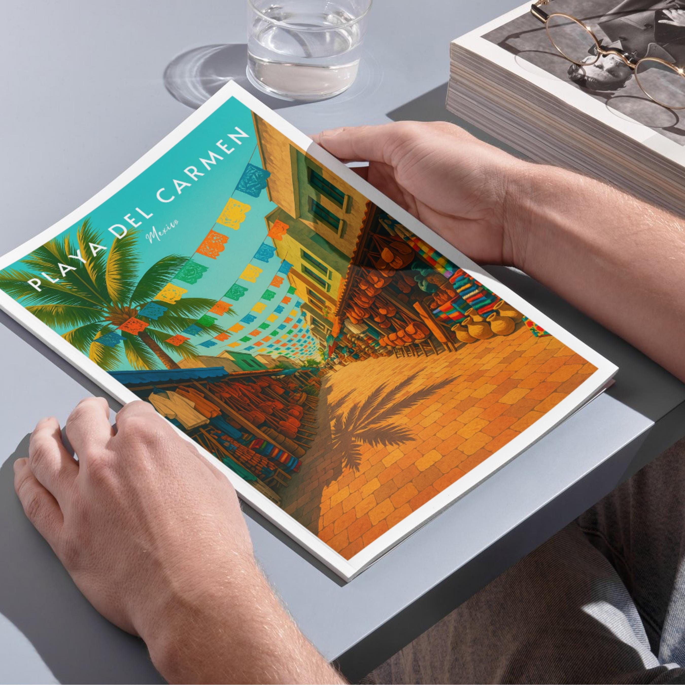 Affiche voyage - Playa del Carmen, Yucatan, Mexique, Amerique - art moderne, impression, poster