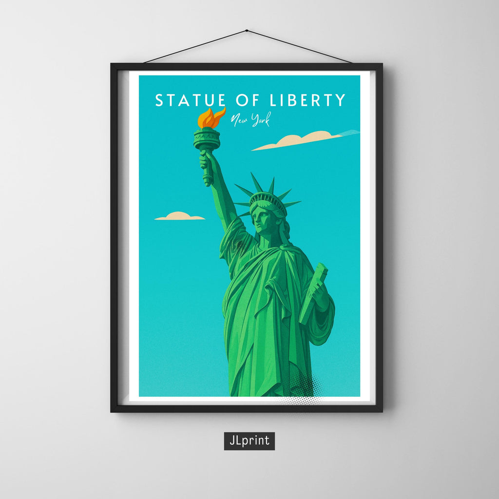 Affiche voyage - Statue de la Liberté, New York, USA, Amérique - moderne, impression, poster