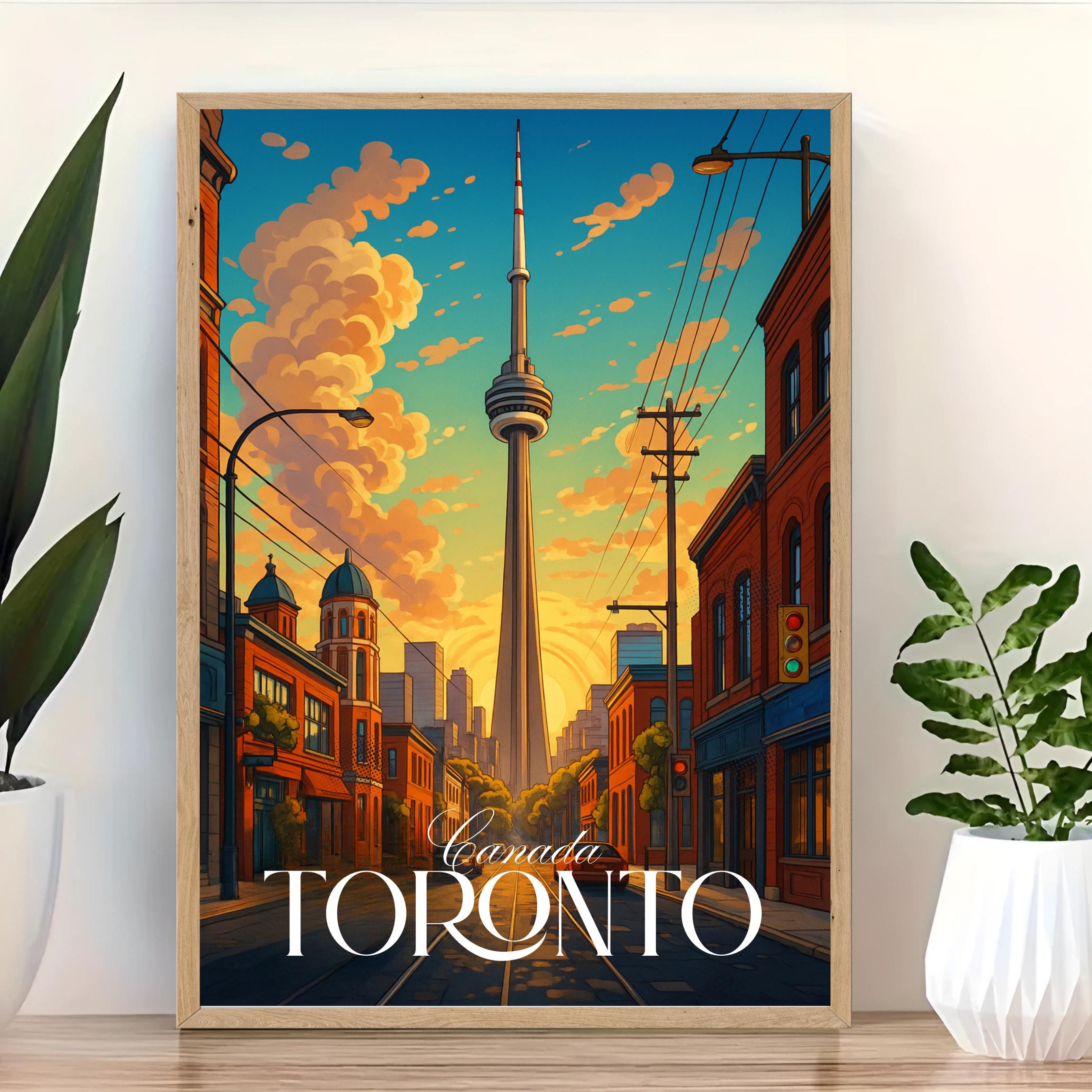 Affiche voyage - Toronto, Canada, Amerique, Tour CN - art moderne, impression, poster