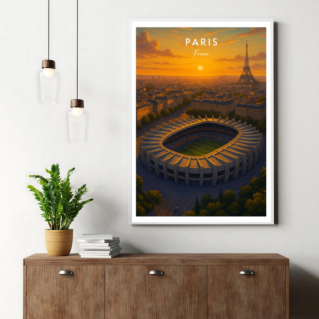 Affiche sport - Football, Paris, France, Stade Parc des Princes - art moderne, impression, poster