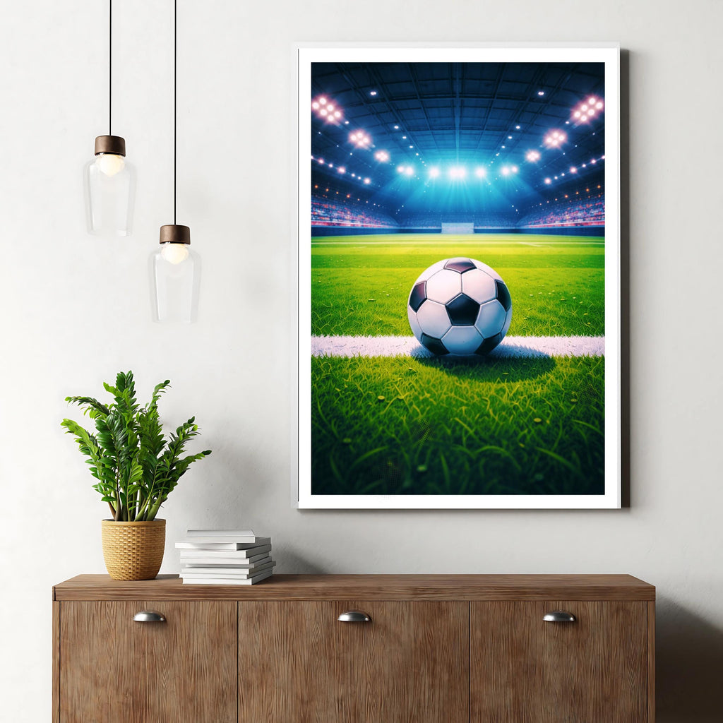 Affiche sport - Football, Foot, Terrain, Ballon - art moderne, impression, poster
