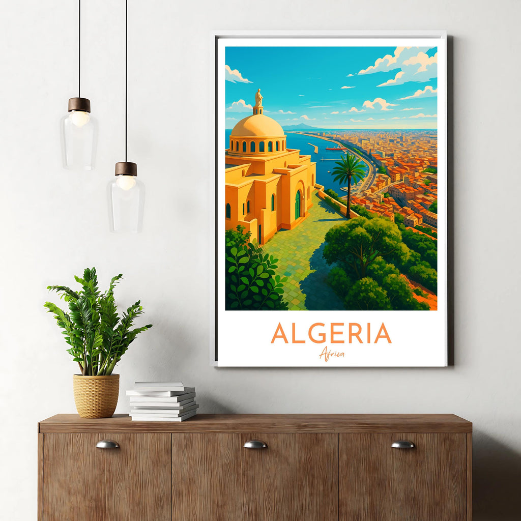 Affiche voyage - Algérie, Maghreb, Afrique, Méditerranée - art moderne, impression, poster