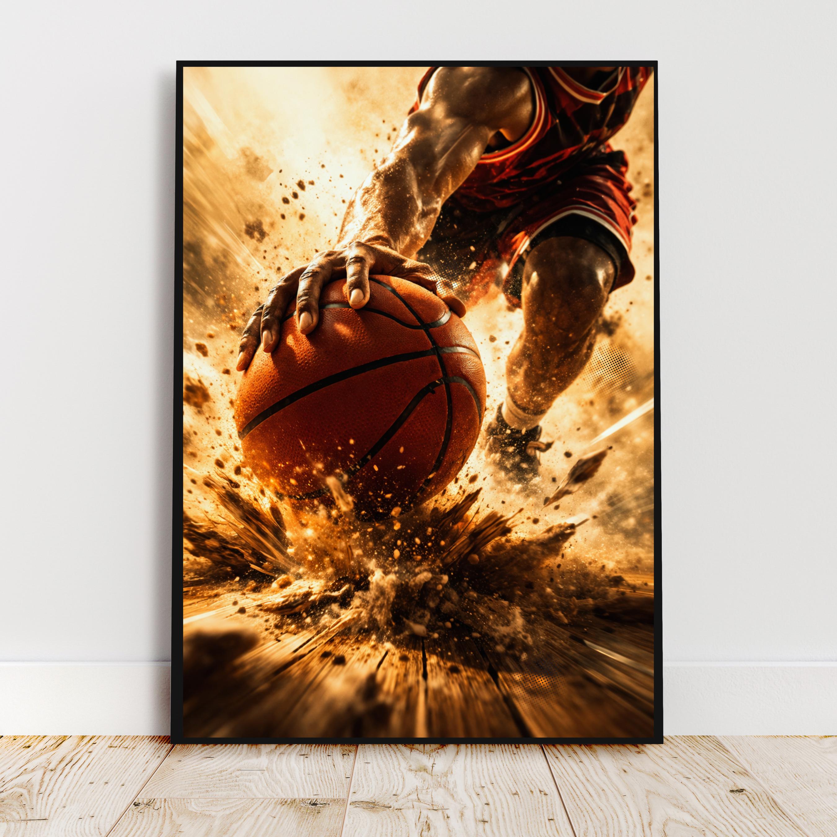 Affiche sport - Basketball, Basket, Ballon, Match - art moderne, impression, poster