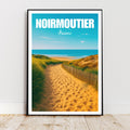 Affiche voyage - Ile de Noirmoutier, Vendée, France, Plage - art moderne, impression, poster