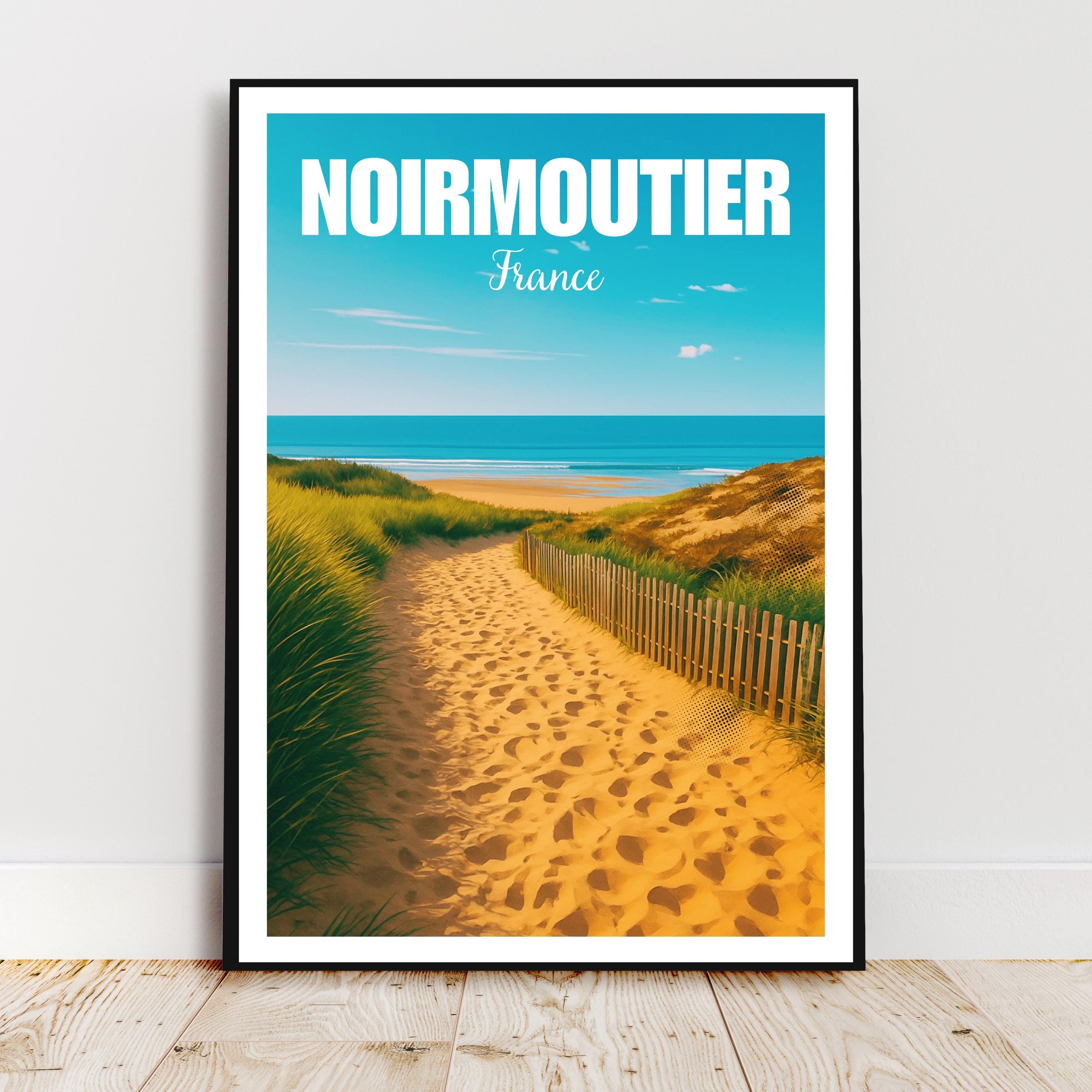 Affiche voyage - Ile de Noirmoutier, Vendée, France, Plage - art moderne, impression, poster