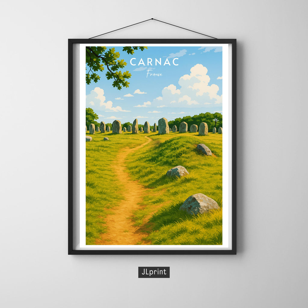 Affiche voyage - Carnac, Bretagne, France, Alignements de Carnac - art moderne, impression, poster