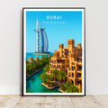 Affiche voyage - Dubaï, Emirats Arabes Unis, Moyen Orient, Burj Al Arab - art moderne, impression, poster