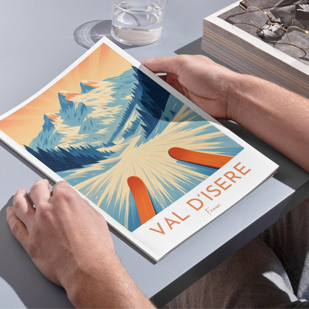 Affiche voyage - Val d’Isère, Alpes, France, Ski - art moderne, impression, poster