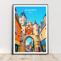 Affiche voyage - Auxerre, Bourgogne, France, Tour de l’Horloge - art moderne, impression, poster