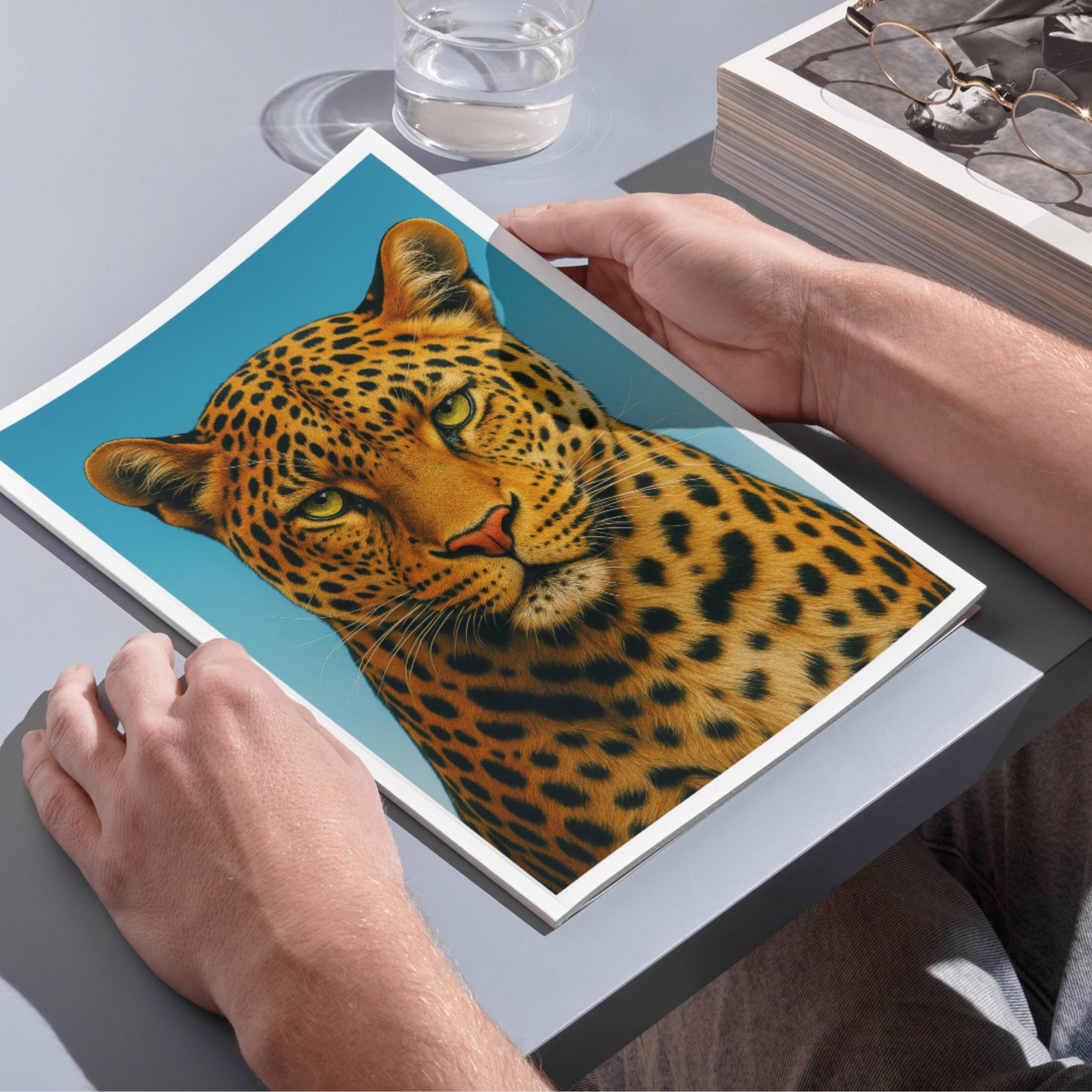 Affiche animaux - Leopard, Panthere, Felin, Jungle - art moderne, impression, poster