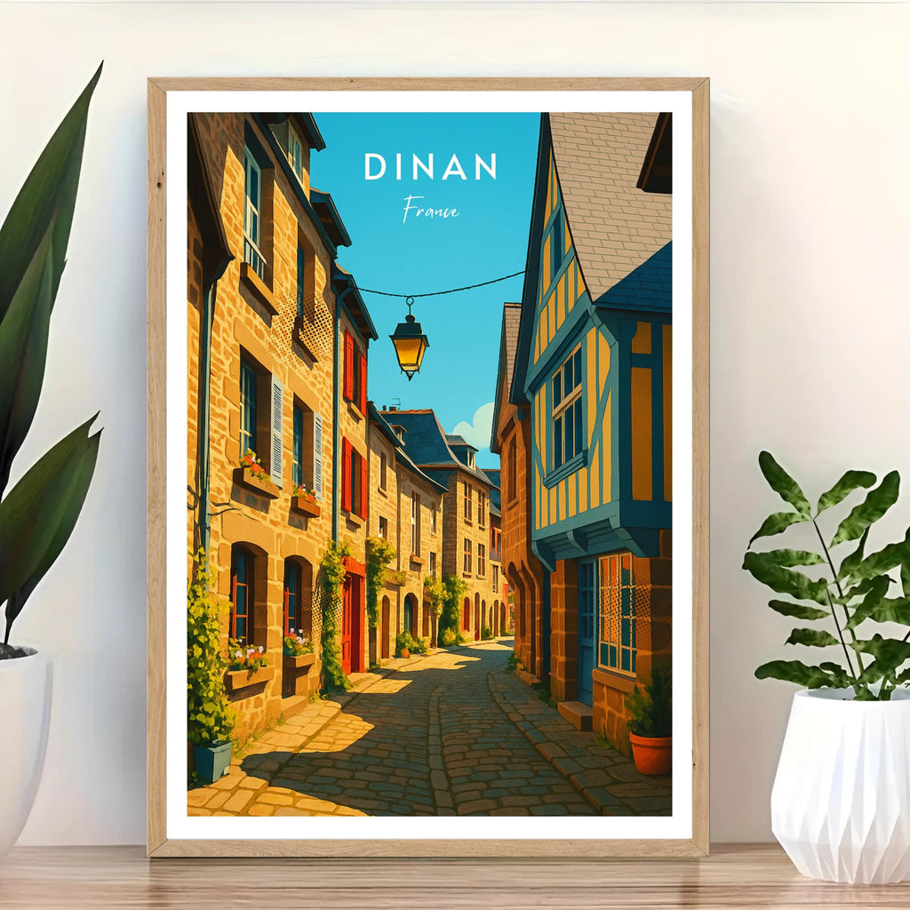 Affiche voyage - Dinan, Bretagne, France, Vielle Ville - moderne, impression, poster