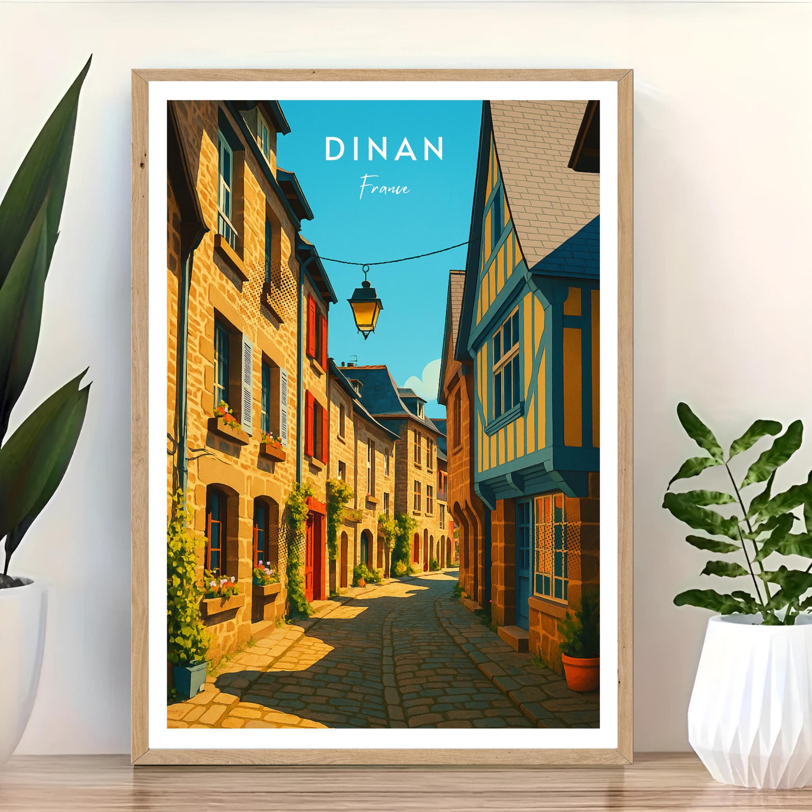 Affiche voyage - Dinan, Bretagne, France, Vielle Ville - moderne, impression, poster