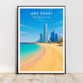 Affiche voyage - Abou Dabi, Emirats Arabes Unis, Moyen Orient, Asie - art moderne, impression, poster