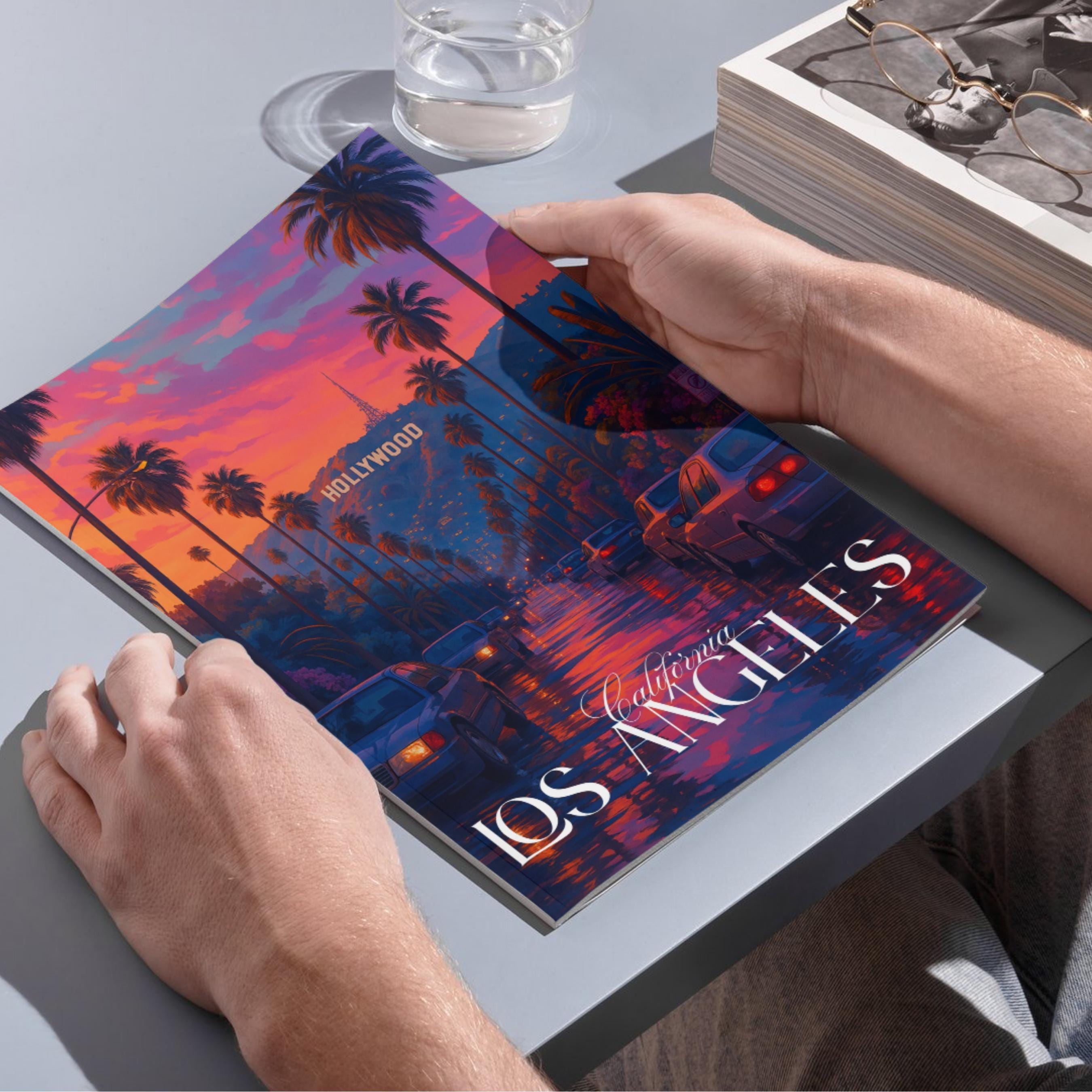 Affiche voyage - Los Angeles, Californie, USA, Hollywood - art moderne, impression, poster