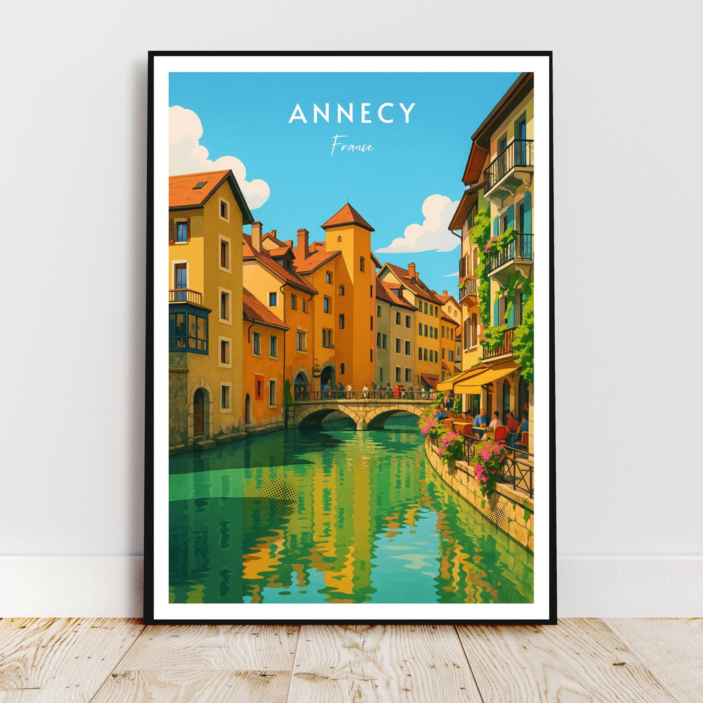 Affiche voyage - Annecy, Alpes, France, Lac - art moderne, impression, poster