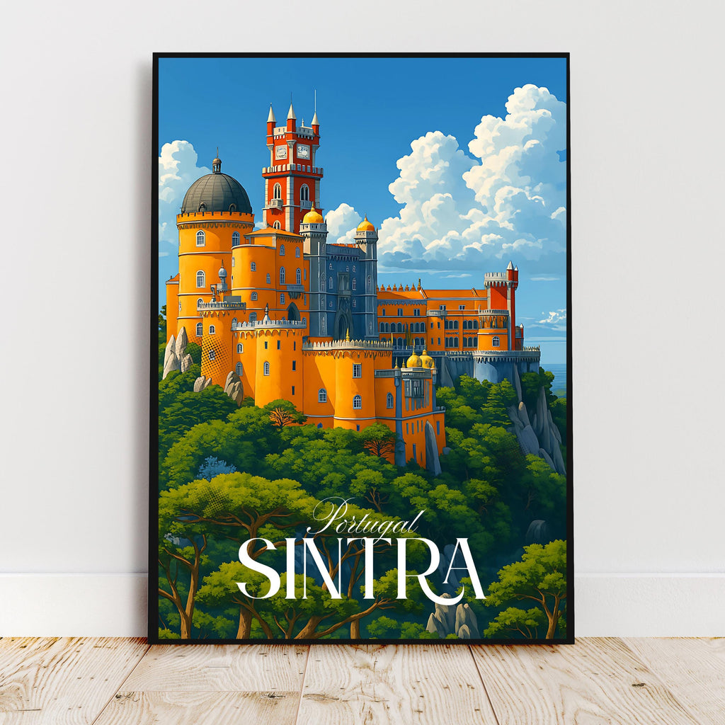 Affiche voyage - Sintra, Portugal, Europe, Palais National de Pena - art moderne, impression, poster