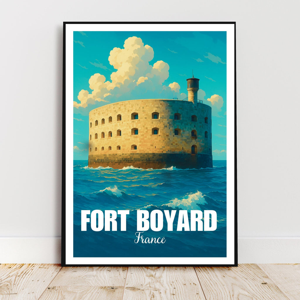 Affiche voyage - Fort Boyard, Charente-Maritime, France, Ocean Atlantique - art moderne, impression, poster