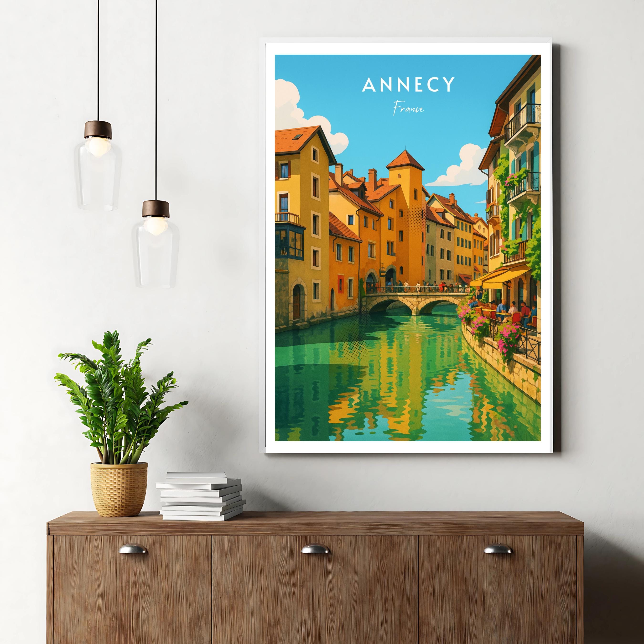 Affiche voyage - Annecy, Alpes, France, Lac - art moderne, impression, poster