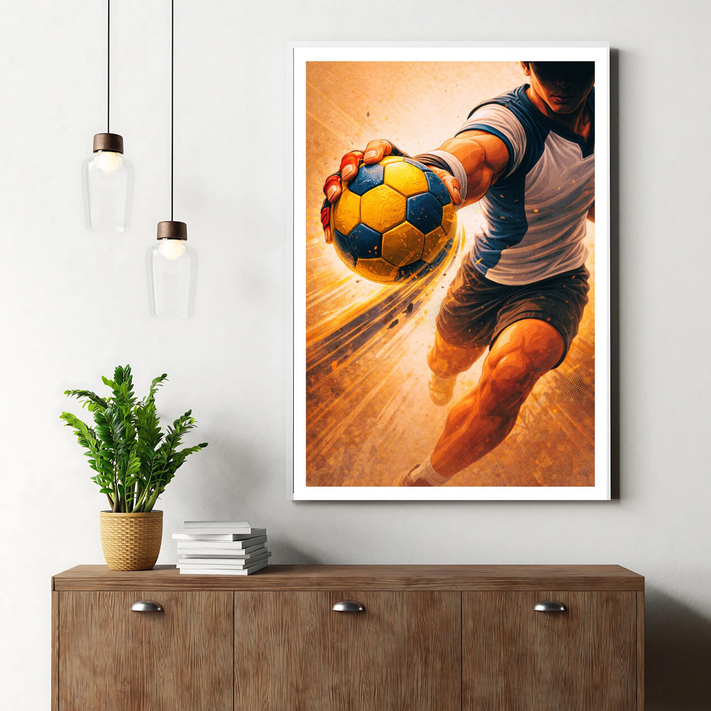 Affiche sport - Handball, Hand, Match, Manga - art moderne, impression, poster
