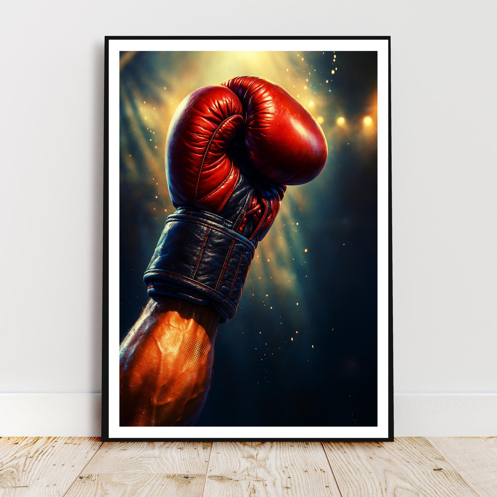 Affiche sport - Boxe, Combat, Gant, Noble Art - art moderne, impression, poster