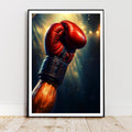 Affiche sport - Boxe, Combat, Gant, Noble Art - art moderne, impression, poster