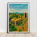 Affiche voyage - Yaoundé, Cameroun, Afrique, Architecture - art moderne, impression, poster