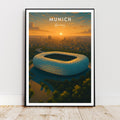 Affiche sport - Football, Munich, Allemagne, Stade Allianz Arena - art moderne, impression, poster