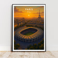Affiche sport - Football, Paris, France, Stade Parc des Princes - art moderne, impression, poster