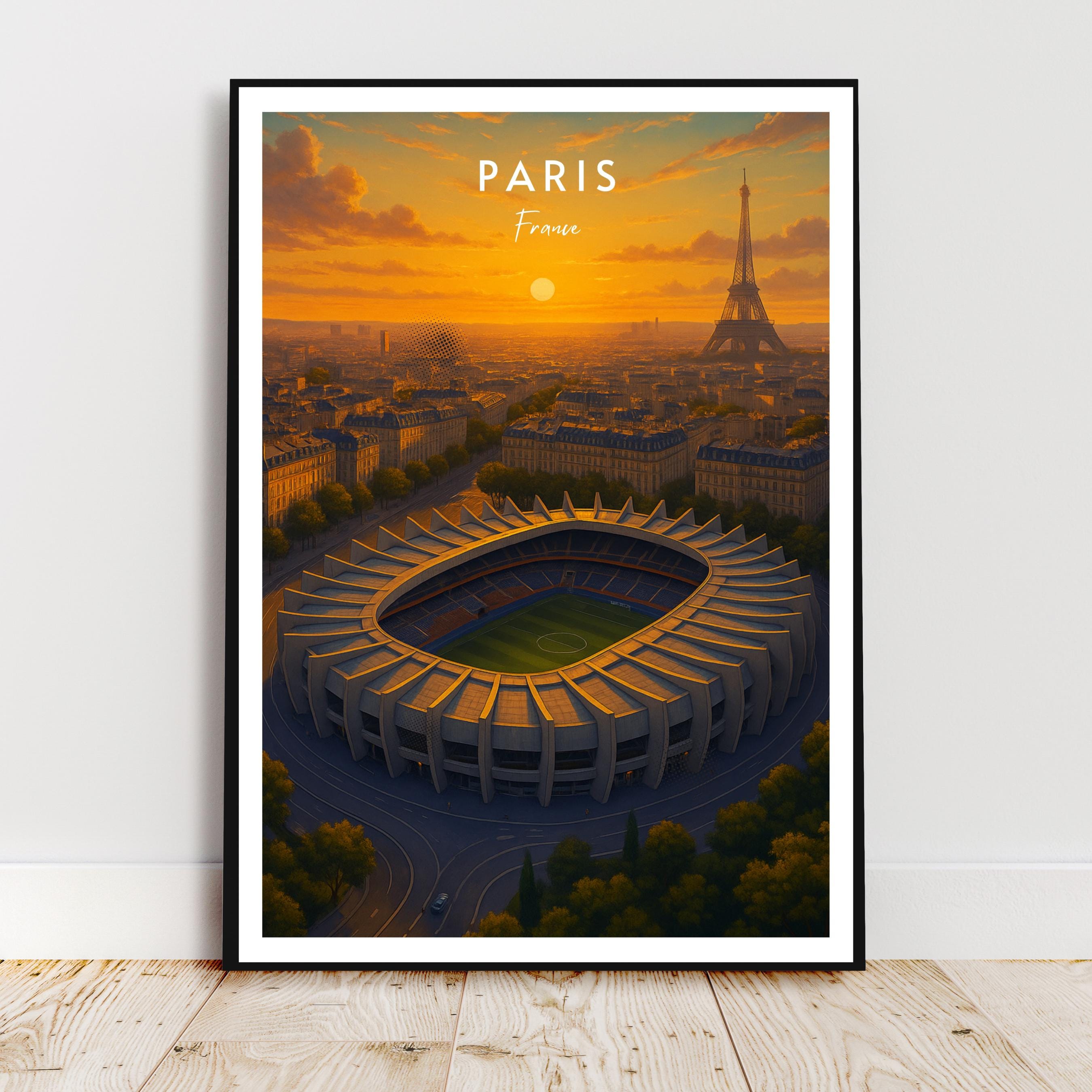 Affiche sport - Football, Paris, France, Stade Parc des Princes - art moderne, impression, poster