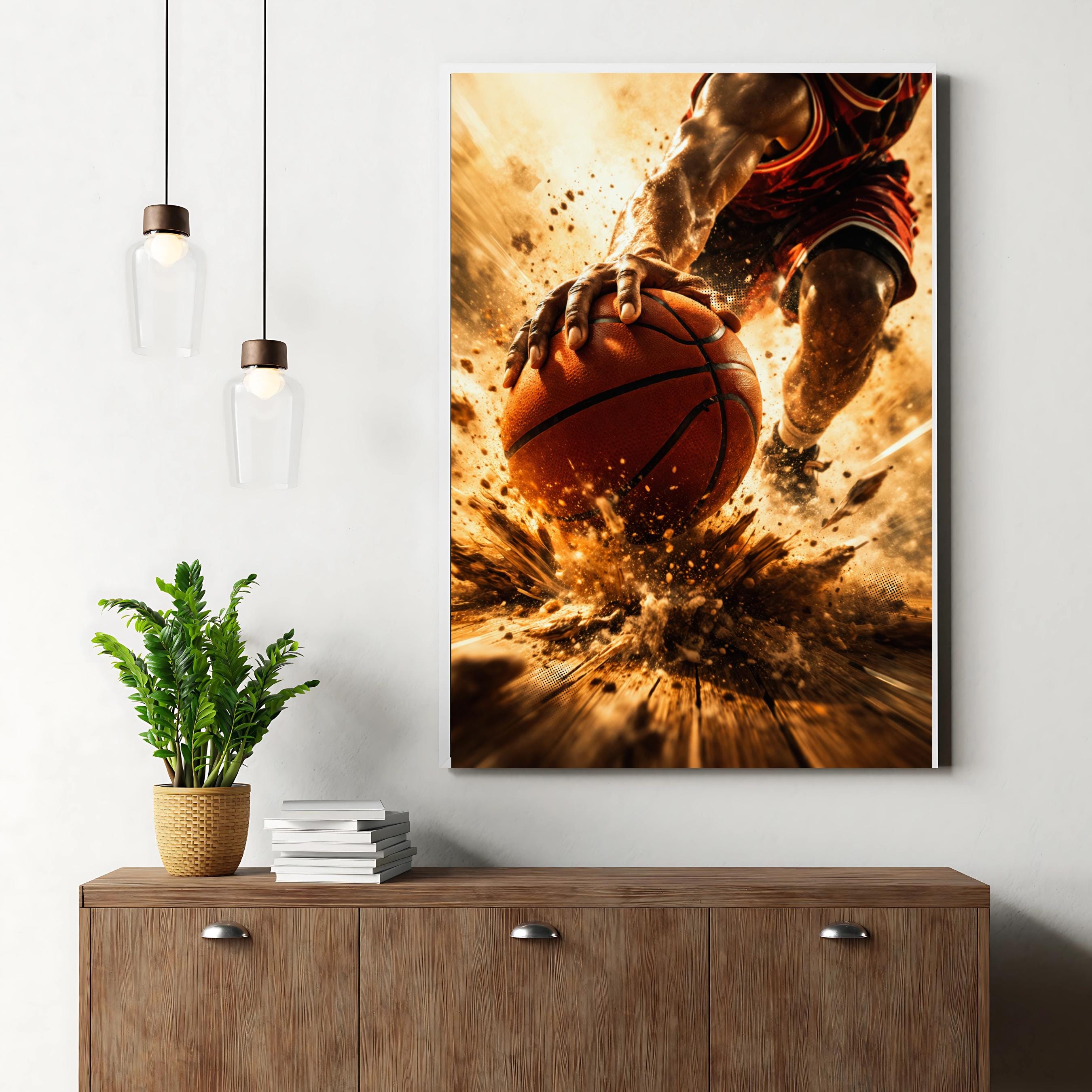 Affiche sport - Basketball, Basket, Ballon, Match - art moderne, impression, poster