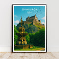 Affiche voyage - Edimbourg, Ecosse, Royaume Uni, Chateau d’Edimbourg - art moderne, impression, poster