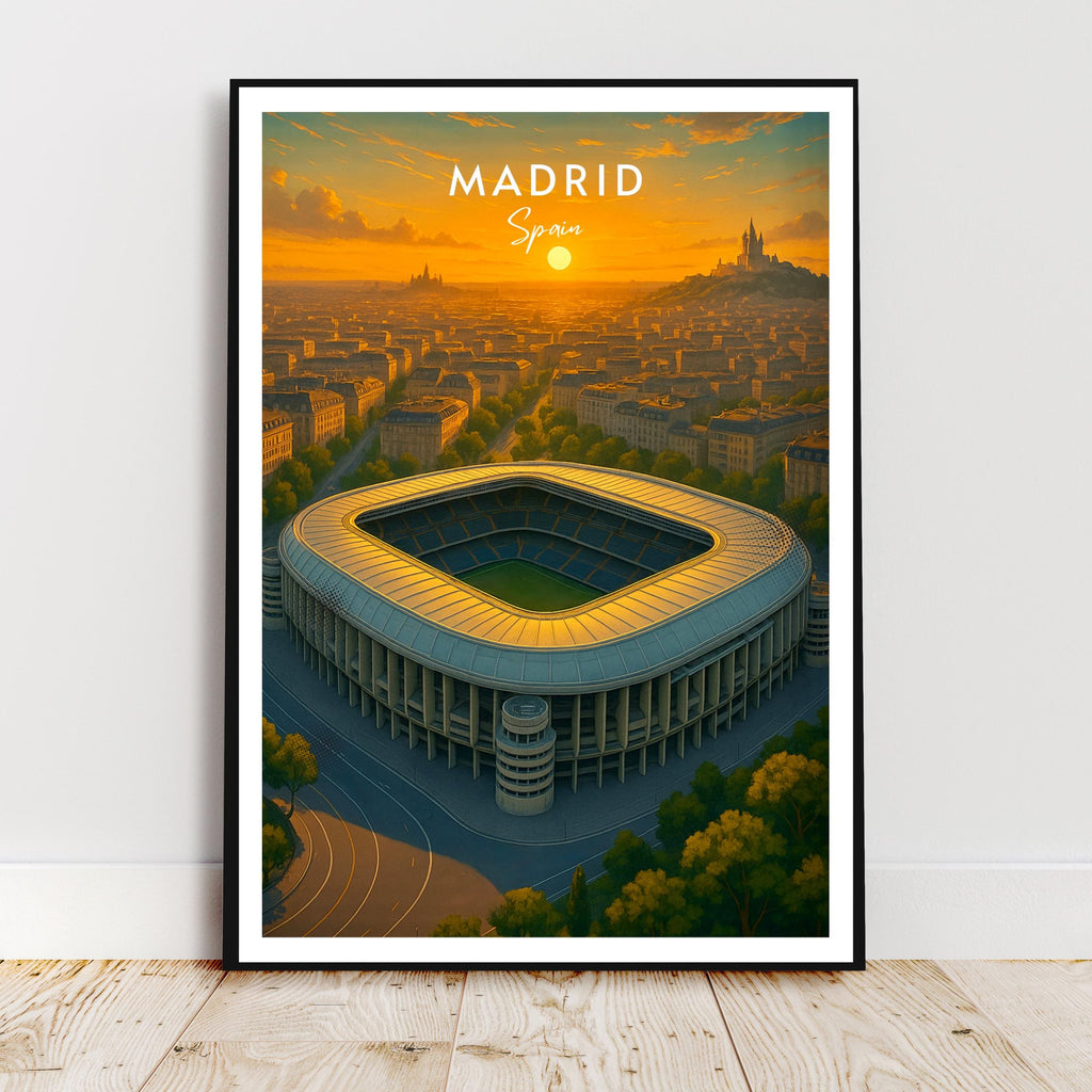 Affiche sport - Football, Madrid, Espagne, Stade Bernabeu - art moderne, impression, poster