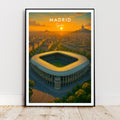 Affiche sport - Football, Madrid, Espagne, Stade Bernabeu - art moderne, impression, poster