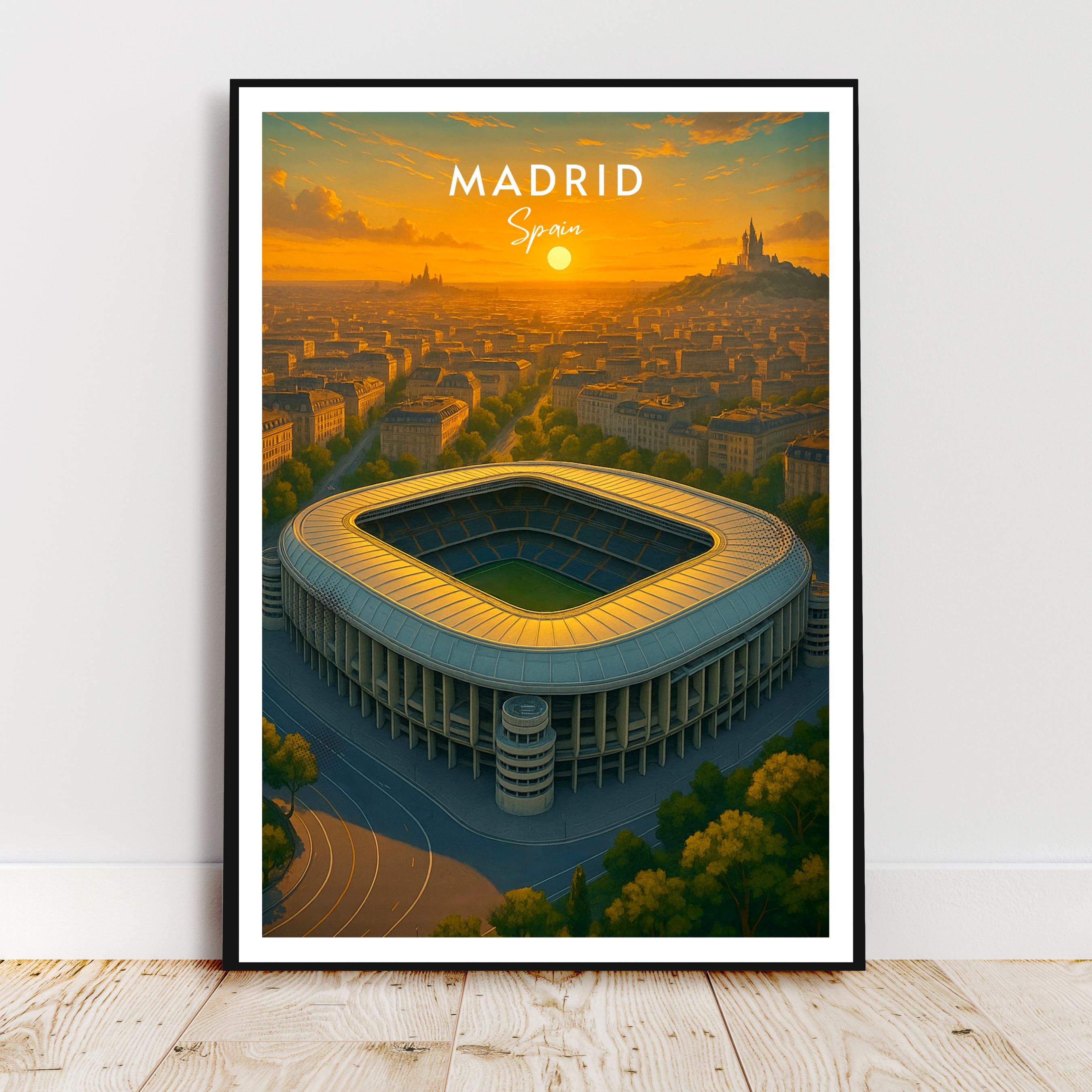 Affiche sport - Football, Madrid, Espagne, Stade Bernabeu - art moderne, impression, poster