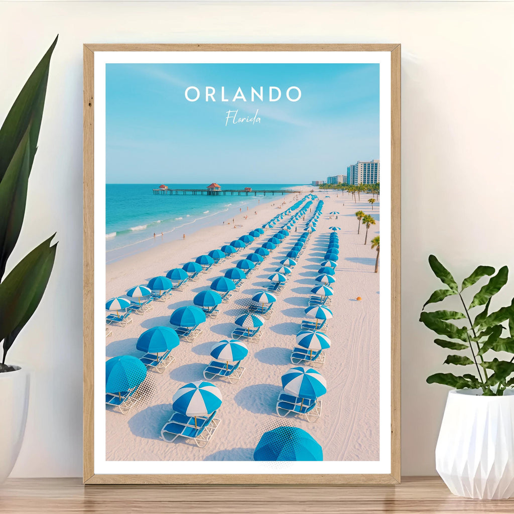 Affiche voyage - Orlando, Floride, USA, Amerique - art moderne, impression, poster
