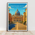 Affiche voyage - Cité du Vatican, Europe, Basilique Saint-Pierre, Unesco - art moderne, impression, poster