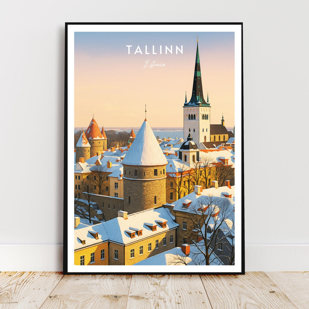 Affiche voyage - Tallinn, Estonie, Europe, Pays Baltes - art moderne, impression, poster
