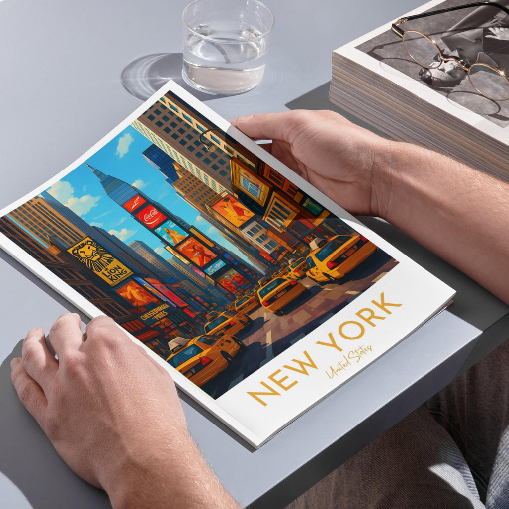 Affiche voyage - New York City, USA, Amérique, Times Square - art moderne, impression, poster