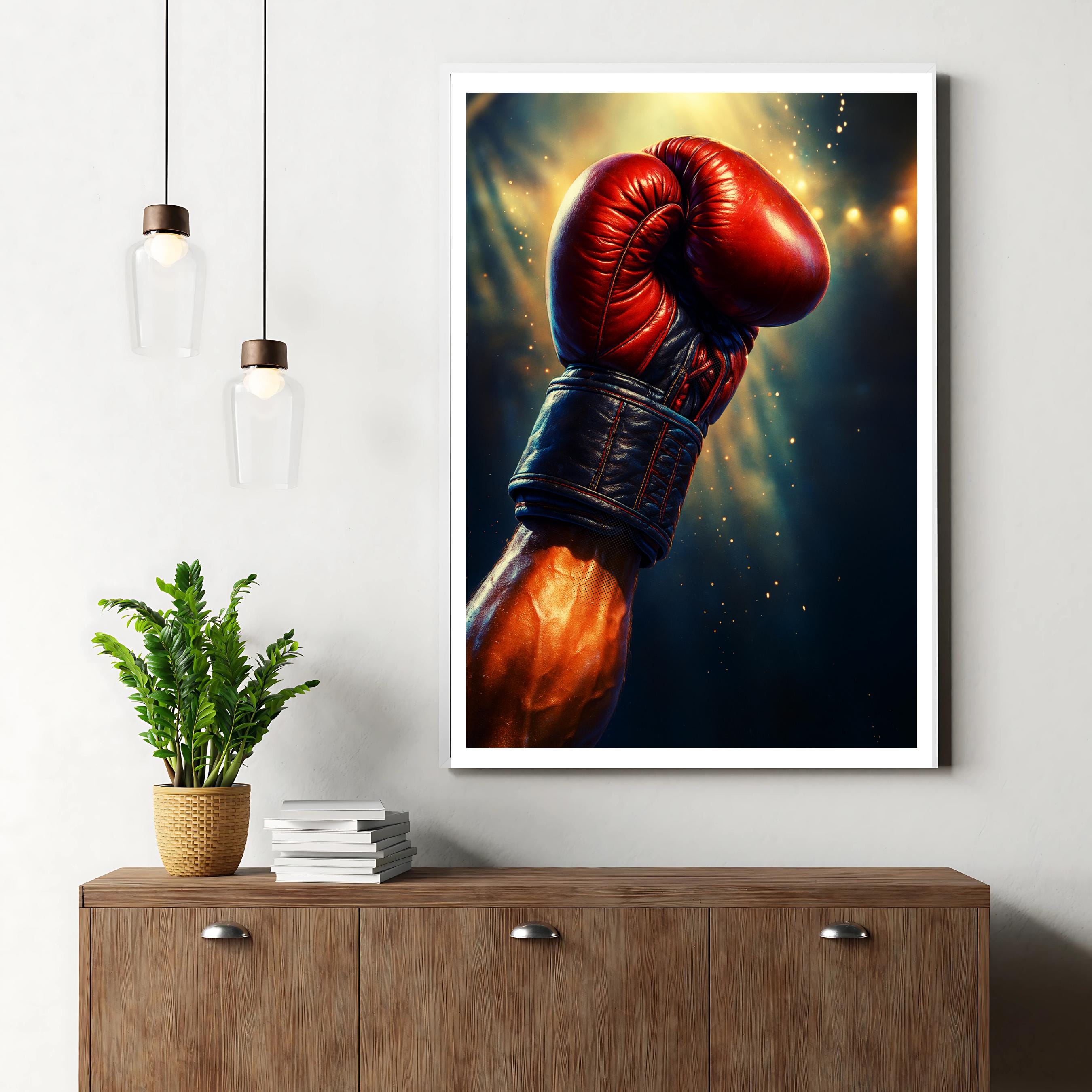 Affiche sport - Boxe, Combat, Gant, Noble Art - art moderne, impression, poster
