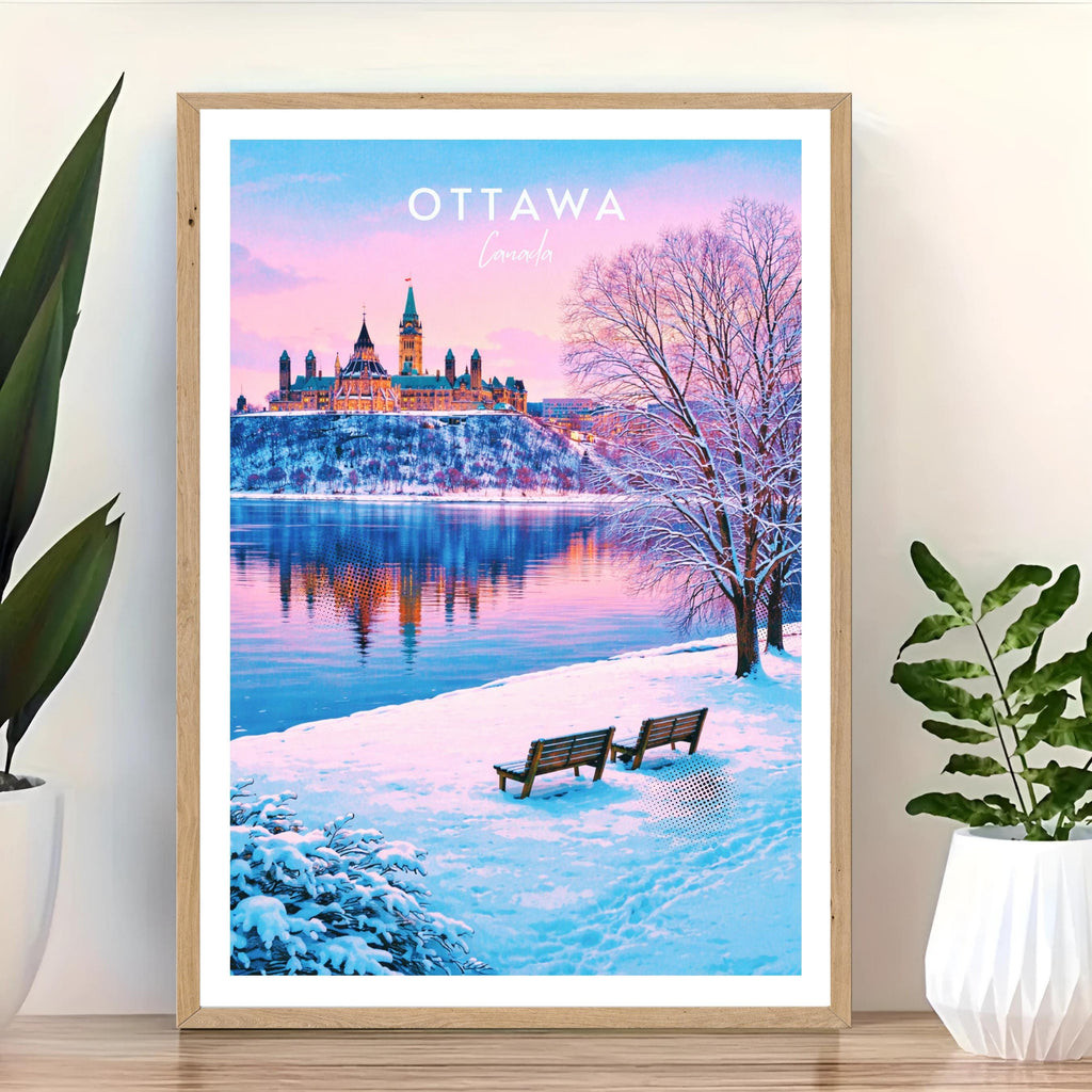Affiche voyage - Ottawa, Ontario, Canada, Amerique - art moderne, impression, poster