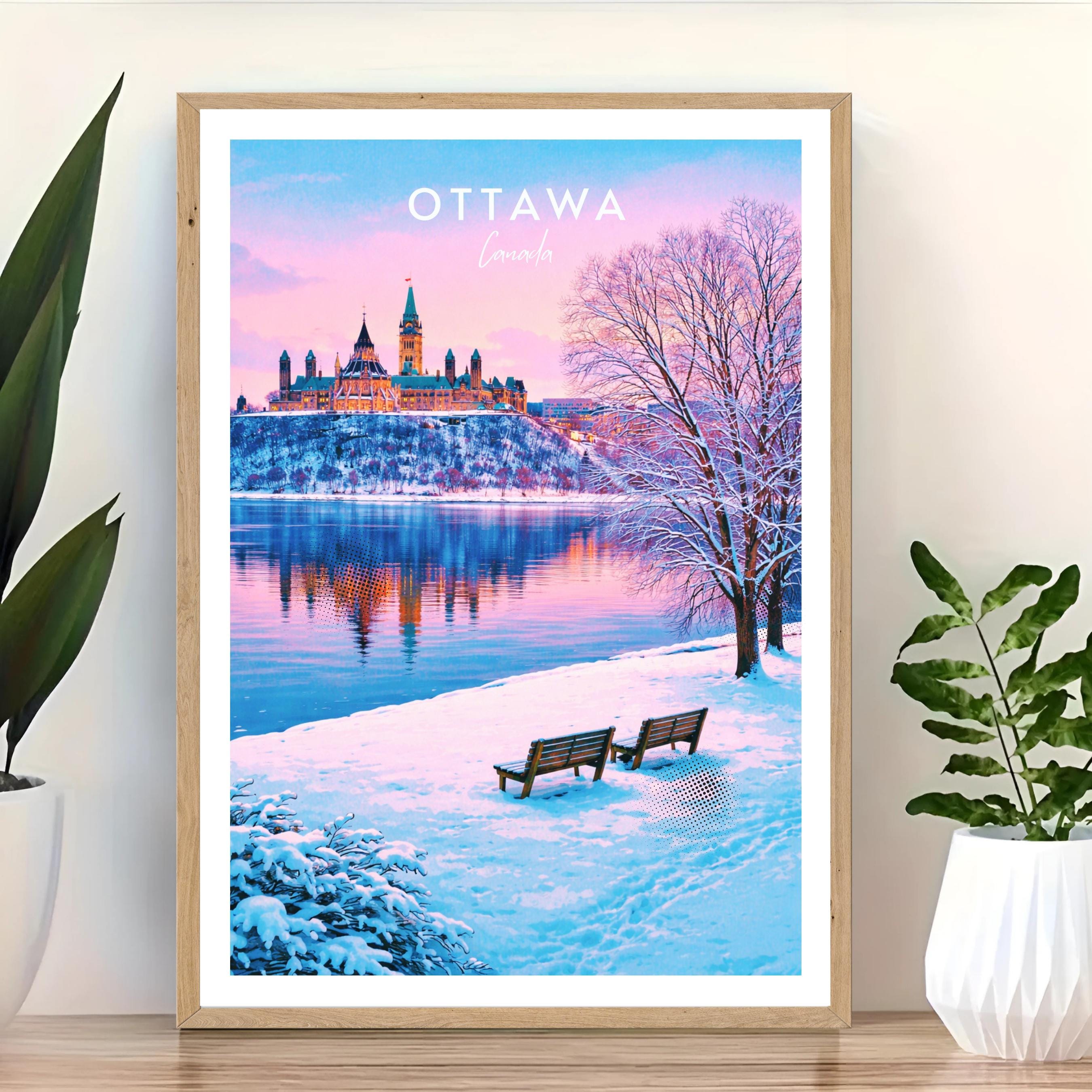 Affiche voyage - Ottawa, Ontario, Canada, Amerique - art moderne, impression, poster