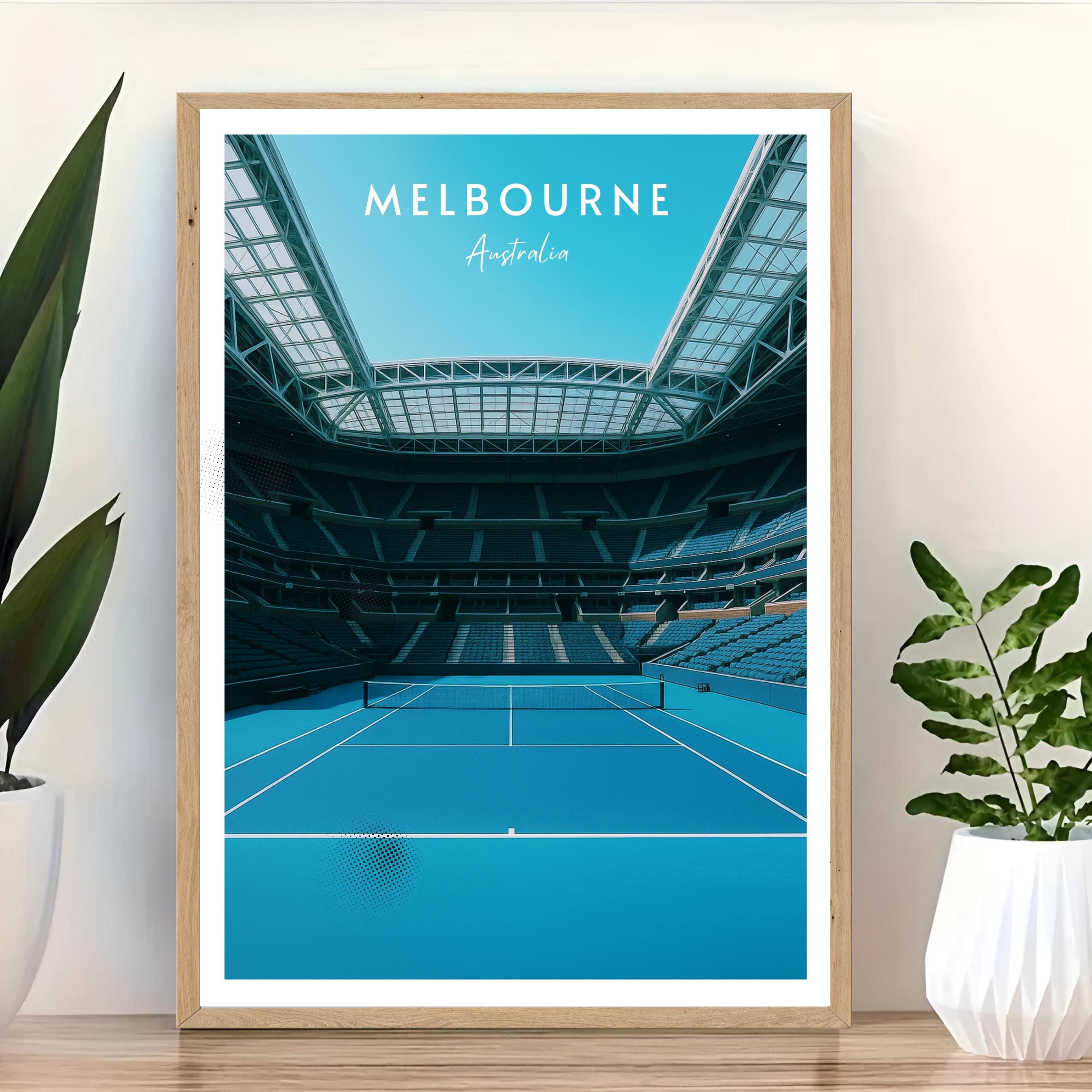 Affiche sport - Tennis, Melbourne, Australie, Grand Chelem - art moderne, impression, poster