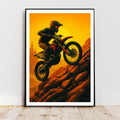 Affiche sport - Motocross, Course, Pilote, Extreme - art moderne, impression, poster