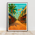 Affiche voyage - Playa del Carmen, Yucatan, Mexique, Amerique - art moderne, impression, poster