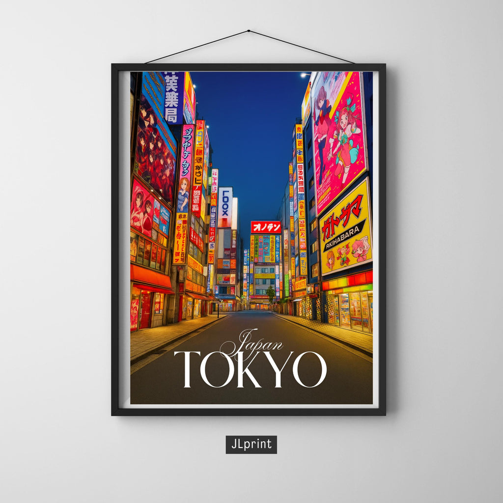 Affiche voyage - Tokyo, Japon, Asie, Akihabara - art moderne, impression, poster
